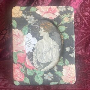 3/$20 Floral Vintage Edwardian Art Print & Fabric  Picture Frame